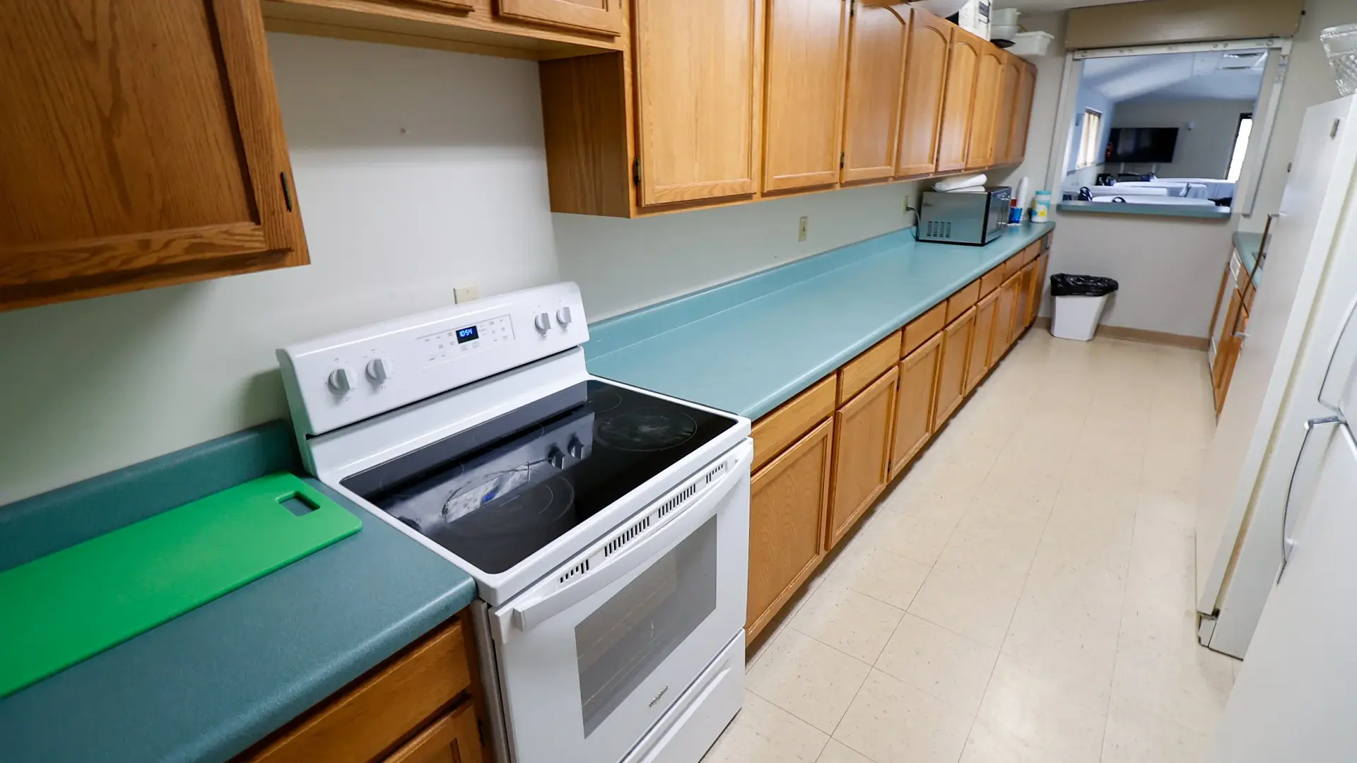 Meeting space kitchen at the Norma Dan Motel